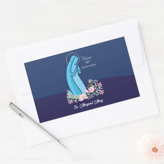30e Jubileum van het Religieuze Leven Nun Pink Flo Rechthoekige Sticker (Envelop)