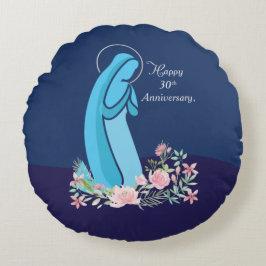 30e Jubileum van het Religieuze Leven Nun Pink Flo Rond Kussen