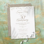 30e Jubileum verrassingspartij harten Confetti Briefkaart<br><div class="desc">Met een delicaat liefdeshartenconfetti. Personaliseer je speciale 30 jaar parelfeest verrassingspartijinformatie in het schrift. Ontworpen door: Thisnotme©</div>