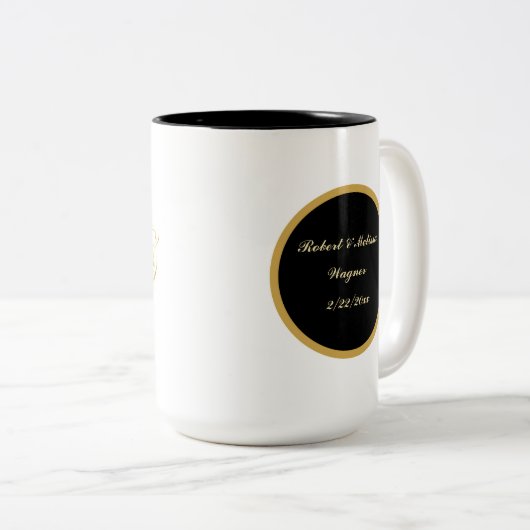 30e Jubileum voegt naamdatum toe Tweekleurige Koffiemok (Voorkant rechts)