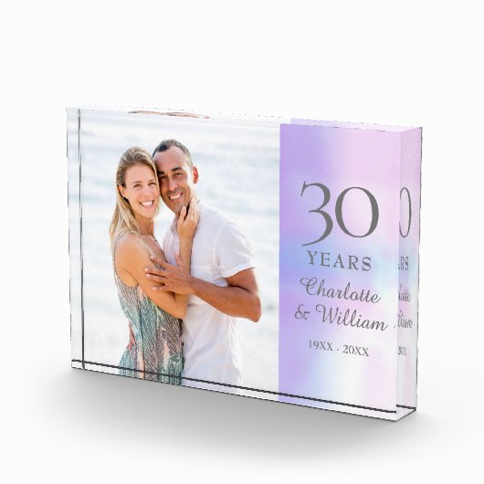 30e Jubileum voor bruiloft Elegant Pearl Fotoblokken (Rechts)