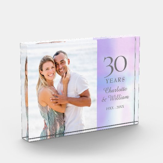 30e Jubileum voor bruiloft Elegant Pearl Fotoblokken (Links)