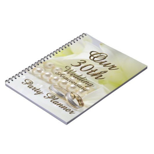 30e Jubileum voor bruiloft Notitieboek (Linkerzijde)