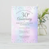 30e Jubileum voor bruiloft Parelharten Confetti Kaart (Staand voorkant)