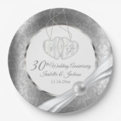 30e Jubileum voor bruiloft - Pearl en Silver Papieren Bordje (Voorkant)
