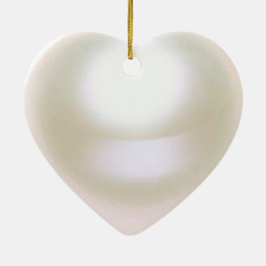 30e Jubileum voor bruiloft Pearl Heart Keramisch Ornament (Achterkant)