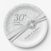 30e Jubileum voor het joodshuwelijk in Pearl Papieren Bordje (Voorkant)
