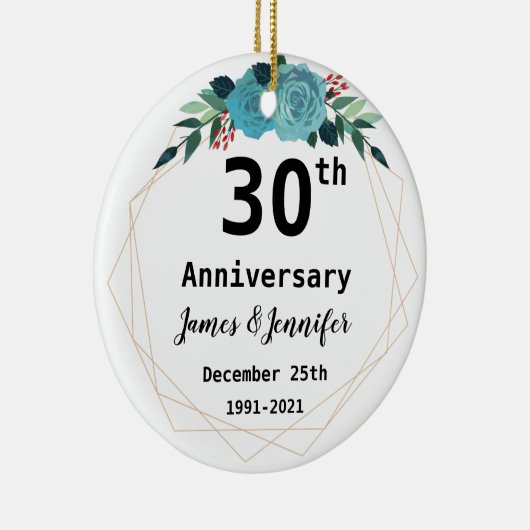 30e Jubileum voor weddenschappen - Aangepaste name Keramisch Ornament (Rechts)