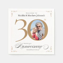 30e Jubileum White Gold Calligraphy Classy Servet