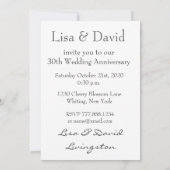 30e Jubileum Zilverwitte roze Kaart (Achterkant)