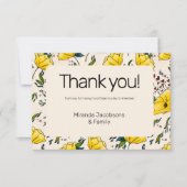 30e klaprozen bloemengele bloemen papaver modern bedankkaart (Voorkant)