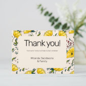 30e klaprozen bloemengele bloemen papaver modern bedankkaart (Staand voorkant)