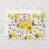 30e klaprozen bloemengele bloemen papaver modern bedankkaart (Achterkant)