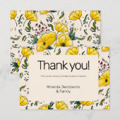 30e klaprozen bloemengele bloemen papaver modern bedankkaart (Voorkant / Achterkant)