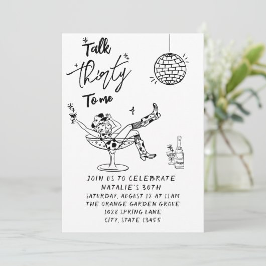 30e Koe Meisje eigenzinnige Talk Thirty to Me Verj Kaart (Staand voorkant)