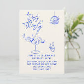 30e Kust Doddle Dirty Dertig Foto Verjaardag Kaart (Staand voorkant)