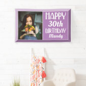30e Lavender Art Deco Foto van Birthday Spandoek (Insitu)