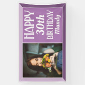 30e Lavender Art Deco Foto van Birthday Spandoek (Verticaal)