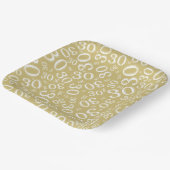 30e Leeftijd Willekeurig Getal Patroon Goud/Wit Papieren Bordje (Gebogen)