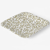 30e Leeftijd Willekeurig Getal Patroon Wit/Goud Papieren Bordje (Gebogen)