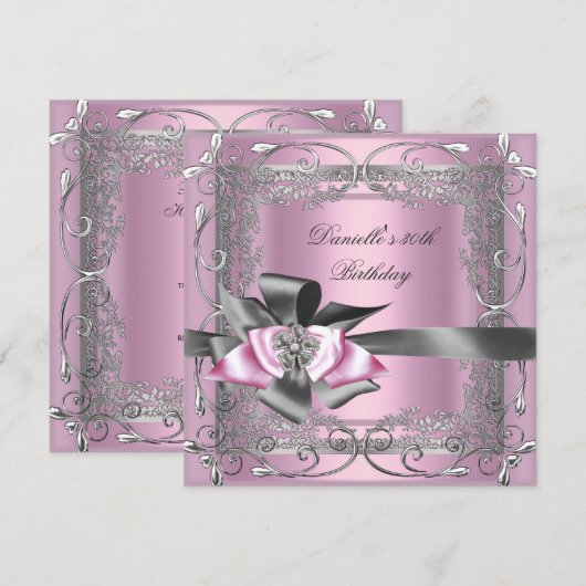 30e lichtroze, grijze riem kaart (Voorkant / Achterkant)