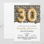 30e Luipaard Fabulous Glam Verjaardag Uitnodiging (Voorkant / Achterkant)