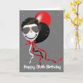 30e Man van het Birthday-feest op de ballon Kaart (Gele Bloem)