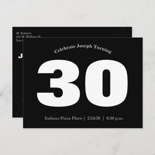 30e Man verjaardag Uitnodiging Briefkaart (Voorkant / Achterkant)