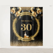30e Man verjaardag Whiskey Party Banner Wandkleed (Voorkant)
