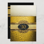 30e Mans Beer Black Gold Birthday Party Kaart (Voorkant / Achterkant)