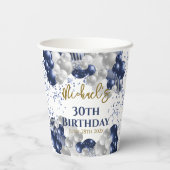 30e marineballonnen van de Birthday Party Papieren Bekers (Achterkant)