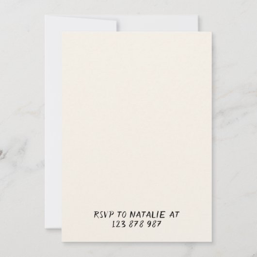 30e met de hand getekende zwart-wit Bow Martini-ve Kaart (Achterkant)