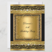 30e Metallic Gold Black Diamond op feestdag Kaart (Voorkant)