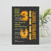 30e millle SURPRISE - Zwarte en Gold E002 - Modern Kaart (Staand voorkant)