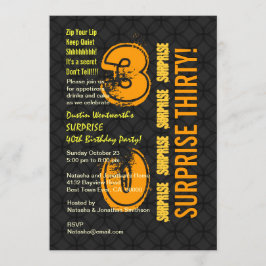 30e millle SURPRISE - Zwarte en Gold E002 - Modern Kaart
