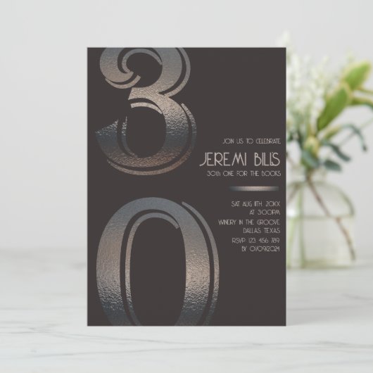 30e minimalistische uitnodiging (Staand voorkant)