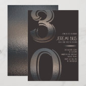 30e minimalistische uitnodiging (Voorkant / Achterkant)