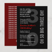 30e moderne zwarte witte rode DREE OH! Kaart (Voorkant / Achterkant)