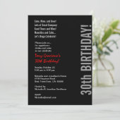 30e moderne zwarte witte rode Sjabloon Kaart (Staand voorkant)