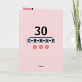 30e nog steeds verbazingwekkende roze verjaardag f kaart (Achterkant)