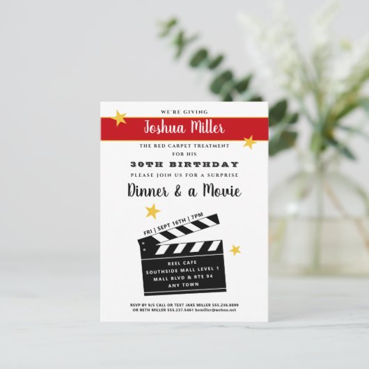 30e of een uitnodiging voor een verjaardagsverrass (Staand voorkant)