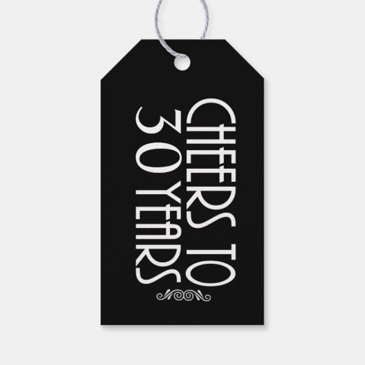 30e of ELKE LEEFTIJD Zwart Verjaardagscadeau Label Cadeaulabel (Achterkant)