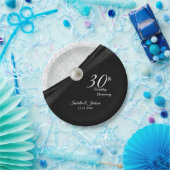 30e ontwerp van het Jubileum Pearl & Black Wedding Papieren Bordje (Feest)