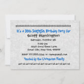 30e OOGST Blauw en Witte verjaardag Partij v001 Kaart (Achterkant)