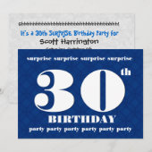 30e OOGST Blauw en Witte verjaardag Partij v001 Kaart (Voorkant / Achterkant)