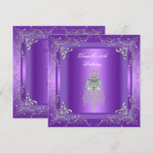 30e Paarse diamantjuweel Silver Kaart (Voorkant / Achterkant)