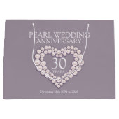 30e Parel bruiloft jubileum foto cadeau tas Groot Cadeauzakje (Voorkant)