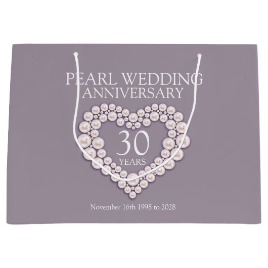 30e Parel bruiloft jubileum foto cadeau tas Groot Cadeauzakje (Voorkant)