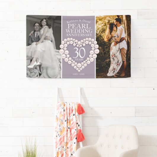 30e Parel bruiloft jubileum nu en dan foto Spandoek (Insitu)