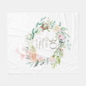 30e Parel Huwelijksjubileum Bloemenslinger Fleece Deken (Voorkant (Horizontaal))